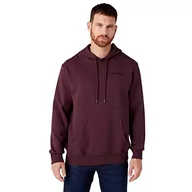 Bluzy męskie - Wrangler Męska bluza z kapturem Graphic Hooded, bakłażan, 4XL - miniaturka - grafika 1
