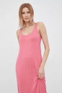 Sukienki - Pieces sukienka kolor różowy midi prosta - grafika 1