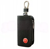 Etui na klucze - SKÓRZANE ETUI na klucze FIAT logo KLUCZYK samochodowy ELEGANCKI brelok - miniaturka - grafika 1
