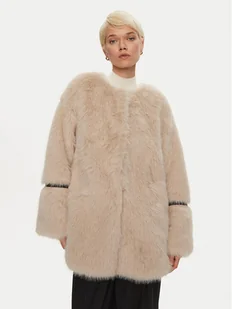 Karen by Simonsen Futro Pearly 10104998 Beżowy Oversize - Płaszcze damskie - miniaturka - grafika 1