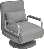 Fotele - Elior Jasnoszary fotel rozkładany - Miliere - miniaturka - grafika 1