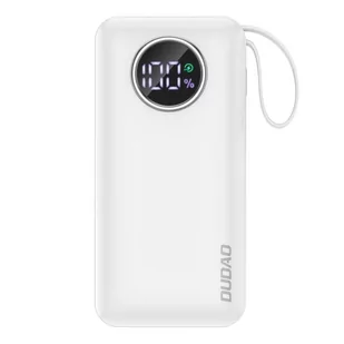 Dudao K15sW powerbank 10000mAh USB-A / USB-C 22.5W z wbudowanym kablem Lightning oraz USB-C biały  - Powerbanki - miniaturka - grafika 1