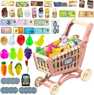 Market Produkty Koszyk Wózek Na Zakupy Zakupowy Supermarket - Zabawy w naśladowanie dorosłych - miniaturka - grafika 1