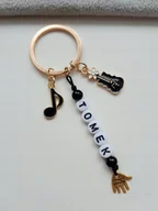 Breloki - Złoty Brelok Breloczek Do Kluczy Gitara Nuta Imię - miniaturka - grafika 1