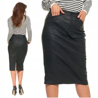 Spódnice - Ołówkowa Spódnica Damska Woskowana Dopasowana Elegancka Spódniczka MORAJ S - miniaturka - grafika 1