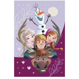 Fioletowy koc dziecięcy z mikropluszu 100x150 cm Frozen Family – Jerry Fabrics - Koce i narzuty dla dzieci - miniaturka - grafika 1