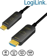 Kable komputerowe i do monitorów - Logilink CUF0101 - USB 3.2 Gen 2 Typ-C do HDMI kabel przyłączeniowy AOC active optical cable, 4K/60 Hz, czarny, 15 m - miniaturka - grafika 1