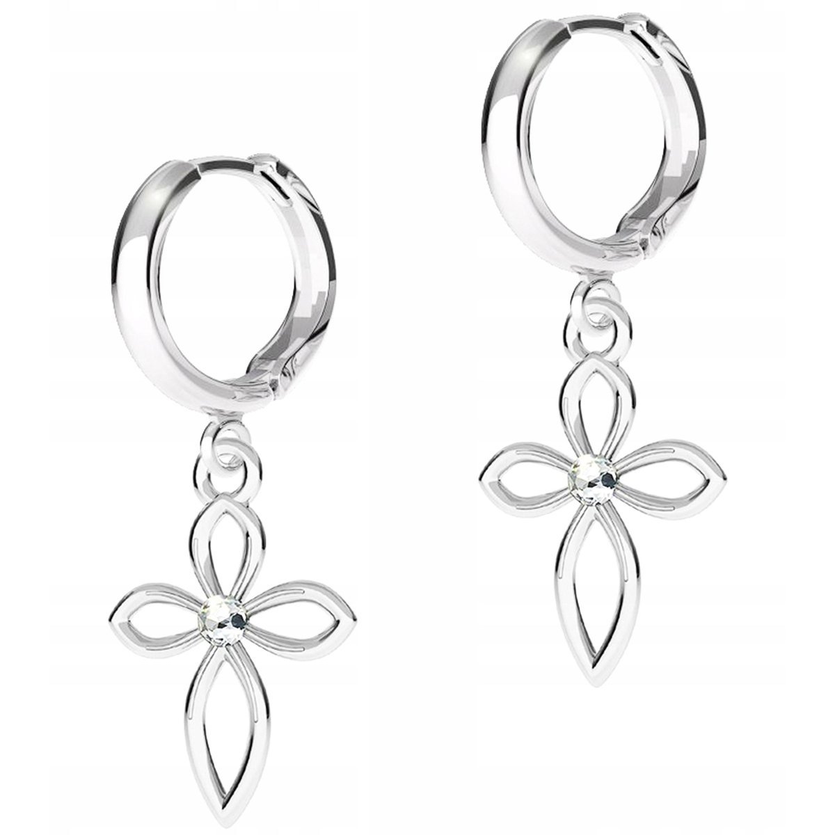 Kolczyki Srebrne z Krzyżykami Krzyże Ozdobne Krzyżyki Cross SREBRO 925