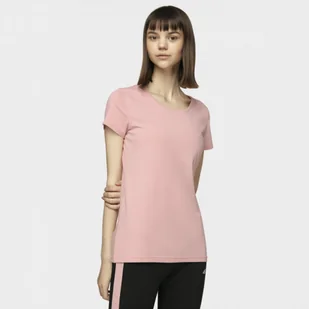 Damski t-shirt basic 4F NOSD4-TSD300 - różowy - Koszulki sportowe damskie - miniaturka - grafika 1
