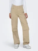 Spodnie damskie - pantaloni donna only 15304592 onlezila irish cream - miniaturka - grafika 1
