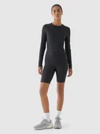 Spodnie sportowe damskie - Damskie legginsy kolarki treningowe 4F 4FRAW24TFSTF04 - szare - miniaturka - grafika 1