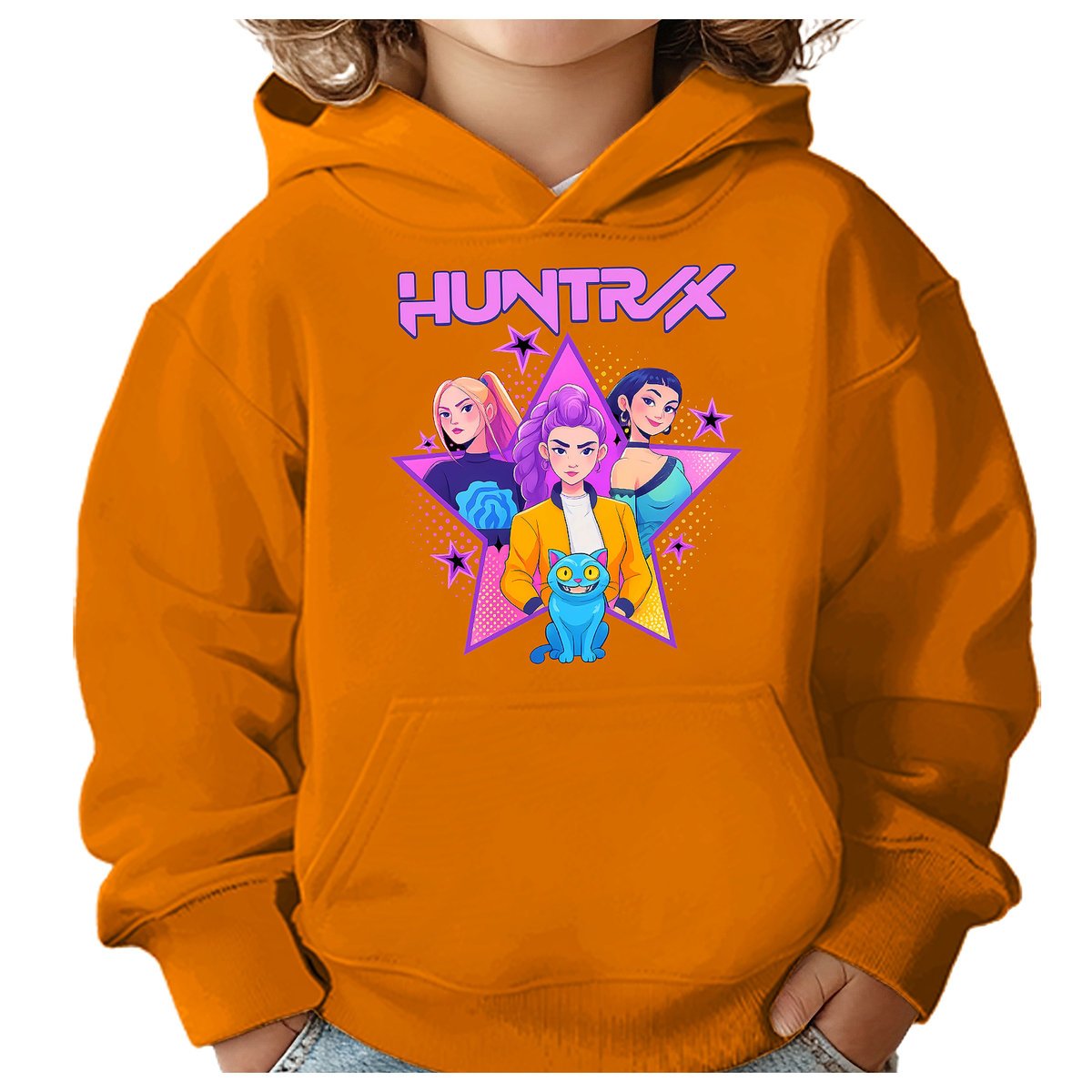 BLUZA DZIECIĘCA KPOP DEMON HUNTERS HUNTRIX 122-128 Z KAPTUREM BAWEŁNIANA