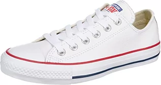 Koszulki męskie - Converse Chuck Taylor All Star skóra Low Top męskie sneakersy białe, biały - optical white - 42 EU - grafika 1