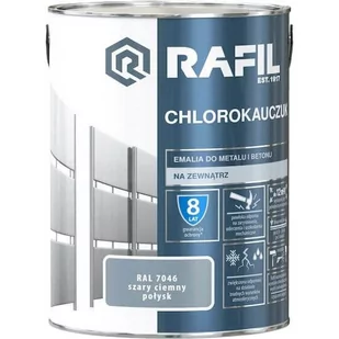 Emalia Chlorokauczukowa Szary Ciemny RAL7046 5L Rafil - Farby wewnętrzne - miniaturka - grafika 1