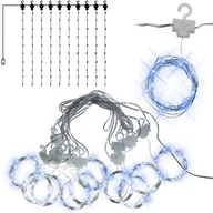 Oświetlenie świąteczne - Kurtyna 300 mikro LED 3 x 3 m pilot zimny biały - miniaturka - grafika 1