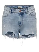 Spodenki damskie - shorts e bermuda donna only 15256232 pacy light blue denim - ONLY - miniaturka - grafika 1