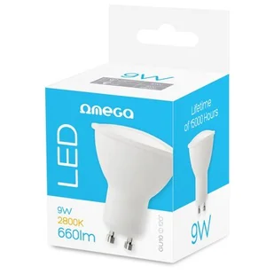 Omega Żarówka LED OMELGU10-9W 9W GU10 OMELGU10-9W - Halogeny - miniaturka - grafika 1