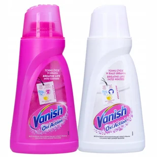 Vanish Mix Zestaw Oxi Action Biały + Różowy Odplamiacz 2X1L - Środki do prania - miniaturka - grafika 1