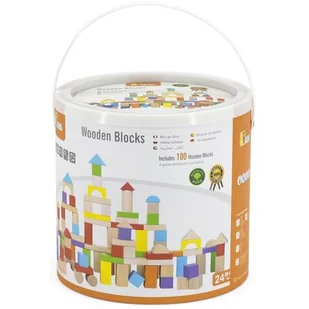 3TOYSM DREWNIANE KLOCKI EDUKACYJNE 100EL WIADERKO 30MM KL09 - Klocki - miniaturka - grafika 1