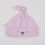 Czapki dla dzieci - Bawełniana czapka dziecięca Bobas Fashion Lucky różowa, rozmiar 68 (4-6m) - miniaturka - grafika 1
