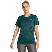 Koszulki sportowe damskie - Damska koszulka treningowa Under Armour Tech SSC- Twist - zielona - UNDER ARMOUR - miniaturka - grafika 1