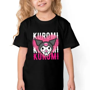 KOSZULKA DZIECIĘCA Czarna Na Prezent Dla Fana KUROMI Anime Wzory - 134 - Koszulki męskie - miniaturka - grafika 1