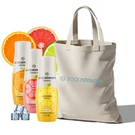 Syropy i koncentraty owocowe - Zestaw Syrop SodaStream Pomarańcza z Mango 440 ml , Pink Grapefruit Bez cukru 440ml, Lemonade 440ml + Torba - miniaturka - grafika 1