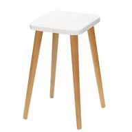 Taborety i hokery - Taboret lub hocker kwadratowy ze sklejki Crystal White, Wykończenie nogi - Dąb olejowany, Wysokość [cm] - 54, Wymiar siedziska [cm] - 30x30 - miniaturka - grafika 1