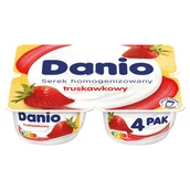 Desery mleczne - Danio Serek homogenizowany truskawkowy 520 g (4 x 130 g) - miniaturka - grafika 1
