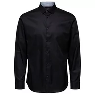 Koszule męskie - SELECTED HOMME Koszula męska slim fit, czarny, XS - miniaturka - grafika 1