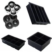 Akcesoria do lodu - Zestaw 4 foremek do lodu, kule, sześciany, słupki - miniaturka - grafika 1