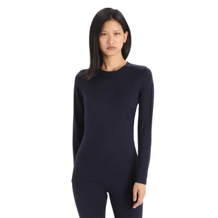 Damska koszulka termoaktywna z merino Icebreaker 200 Oasis LS Crewe midnight navy - XL - Bielizna sportowa damska - miniaturka - grafika 1