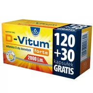 Przeziębienie i grypa - D-Vitum forte 2000 j.m. witamina D dla dorosłych x150 kapsułek - miniaturka - grafika 1