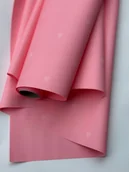 Folia, papier śniadaniowy, serwetki - Papier satynowy do pakowania ze wzorem SERDUSZKA, Różowy + biały 50cm 9m - miniaturka - grafika 1