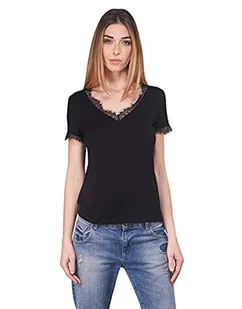 Morgan damska koszulka Manches Courtes Col V Dentelle Dminol T-shirt - Koszulki i topy damskie - miniaturka - grafika 1