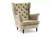 Fotele - Fotel uszak, glamour, Arula, 81x95x102 cm, cappuccino - miniaturka - grafika 1