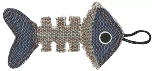 BARRY KING Szkielet ryby z mocnego materiału szary/granatowy 14 x 7,5 cm - Zabawki dla kotów - miniaturka - grafika 1