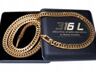 Bransolety męskie - Złoty Łańcuszek + Bransoleta Stal 316L Pancerka - miniaturka - grafika 1