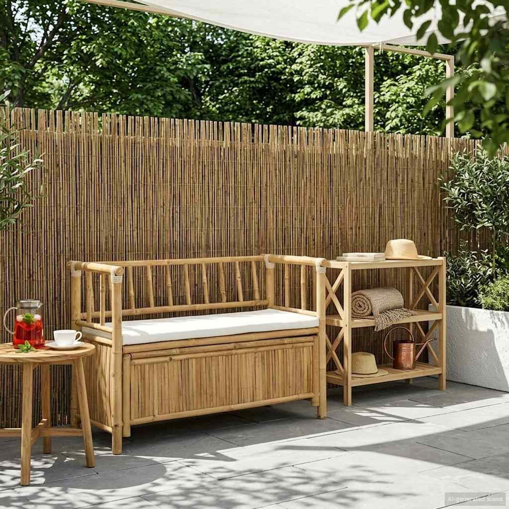 vidaXL Ławka do ogrodu i przechowywania Naturalny 110 x 47 x 80 cm