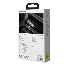 Baseus Transmiter FM Bluetooth 5.0 ładowarka samochodowa 2x USB 3 A 18 W PPS Quick Charge 3.0 AFC FCP szary (CCNLZ-C0G) - Ładowarki samochodowe - miniaturka - grafika 6