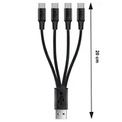 Baterie i akcesoria - Kabel Rozdzielacz USB typu A na 4 x Micro USB do max. 2,1A - miniaturka - grafika 1