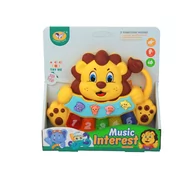 Zabawki interaktywne dla dzieci - Dromader, Pianinko lew z dźwiękiem na baterie - miniaturka - grafika 1