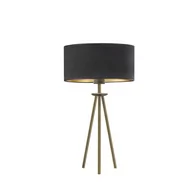 Lampy stojące - Lysne, Lampka stołowa z welurowym abażurem ALTA VELUR, Czarny ze złotym wnętrzem - miniaturka - grafika 1