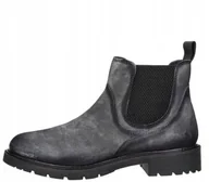 Botki męskie - BUGATTI MĘSKIE SKÓRZANE SZTYBLETY SZARE 45 ŻML - miniaturka - grafika 1