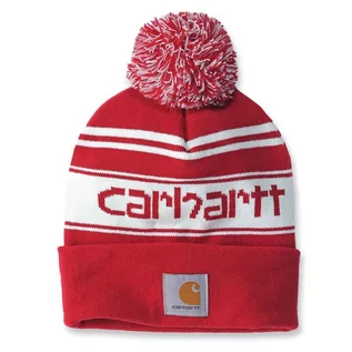 Czapki damskie - Czapka zimowa z pomponem Carhartt Knit Pom-Pom Cuffed Logo Beanie - grafika 1