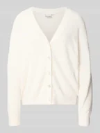 Swetry damskie - Kurtka z dzianiny z dekoltem w serek model ‘BRULA’ - miniaturka - grafika 1