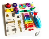 Zabawki sensoryczne - Tablica sensoryczna Montessori 18 elementów - miniaturka - grafika 1