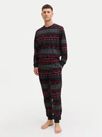 Piżamy męskie - Jack & Jones Piżama Tristan 12285375 Czarny Loose Fit - miniaturka - grafika 1