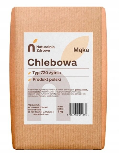 Mąka żytnia chlebowa typ 720 1kg Naturalnie Zdrowe