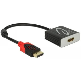 Delock Adapter DISPLAYPORT(M) 1.4 -> HDMI(F) 4K 60Hz NA KABLU 20 cm Aktywny czarny na kablu 65207 - Adaptery i przejściówki - miniaturka - grafika 1